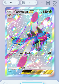 Yanmega EX Shiny 2?, Pokemon TCG Pocket, Wisdom of Sea and Sky, English - Image 1