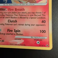 Blaziken 3/127 Holo Rare Platinum Pokemon TCG LP - Image 5