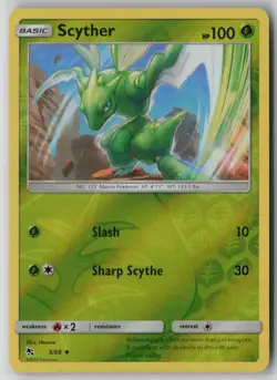 Scyther 5/68 Pokemon Hidden Fates Uncommon Reverse Holo Light Play 2 - Image 1