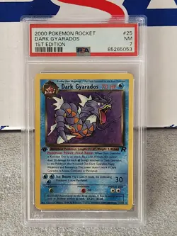 2000 Pokemon 1st Edition Team Rocket Dark Gyarados 25/82 PSA 7 NM (1) - Image 1