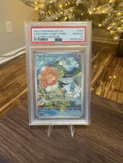 Pokemon TCG Castform Sunny Form Illustration Surging Sparks 195/191 PSA 10 - Image 1