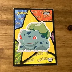 Bulbasaur #6 Pokemon Topps The First Movie Sticker Card (Blue Label) LP - Image 1