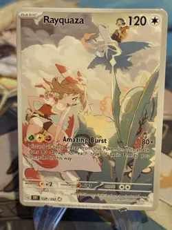 Custom Pokemon Rayquaza Waifu Doujin ACG DIY Trainer Full Art Card - Image 2