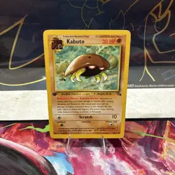 1st Edition Vintage Pokemon Card Kabuto Common Fossil 50/62 - Image 1