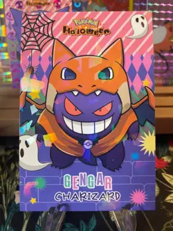 ??Non-TCG Gengar Poncho Ice Holo??Halloween Card Database Pokemon 2025 Peru?? - Image 1