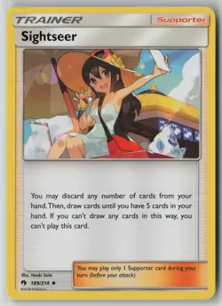 Sightseer 189/214 Pokemon Lost Thunder Uncommon Near Mint Card (NM) 1 - Image 1