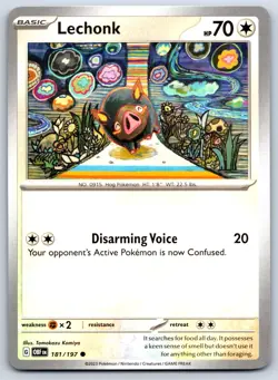 Lechonk - Obsidian Flames OBF 181/197 Tomokazu Komiya Pokemon Card NM - Image 1