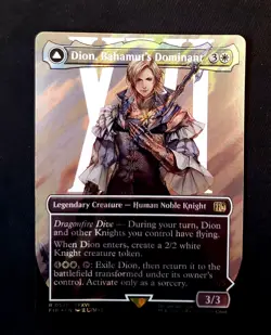 Dion, Bahamut's Dominant Borderless, Surge Foil Final Fantasy MTG 0521 Mint 🔥 - Image 1