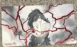 FOIL Peach Momoko Lightning Bolt Playmat Mtg Chicago MagicCon 2025 Ultra Pro - Image 1