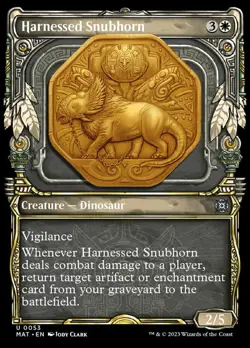 Near Mint, English - 4 x MTG Harnessed Snubhorn - Foil - Showcase March of the M - Image 1
