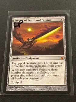 Mirrodin Besieged Sword of Feast and Famine MTG Magic the Gathering LP - Image 1