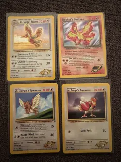 Pokemon TCG Rockets Moltres Holo Rare And Lt. Surges Fearow Lot!! NM Vintage! - Image 1