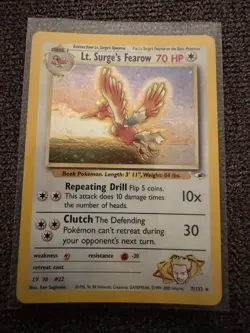Pokemon TCG Rockets Moltres Holo Rare And Lt. Surges Fearow Lot!! NM Vintage! - Image 3