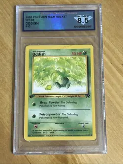2000 Pokemon Team Rocket - 1st Edition Oddish 63/82 NM/Mint 8.5 - Image 1