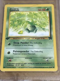 2000 Pokemon Team Rocket - 1st Edition Oddish 63/82 NM/Mint 8.5 - Image 4