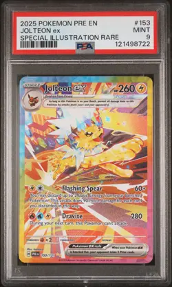 2025 POKEMON PRE EN-PRISMATIC EVOLUTIONS #153 JOLTEON EX PSA 9 - Image 1