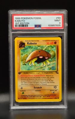 Kabuto 1st Edition 1999 Pokemon Fossil #50 WOTC PSA 9 Newly Graded - Image 1