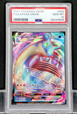 2020 Pokemon Sword & Shield Lapras VMAX #050 Full Art PSA 10 - Image 1