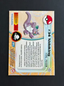 Pokemon - TV Animation - TOPPS - #34 Nidoking HOLO - Blue Logo - Neuf - FR - Image 2