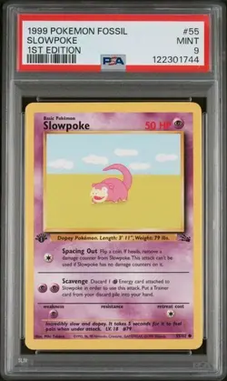 Slowpoke 55/62 1st Edition FOSSIL PSA 9 Mint Vintage - Image 1