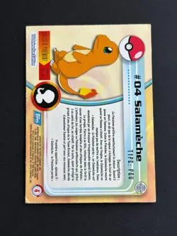 Pokemon - TV Animation - TOPPS - #04 Salameche - Blue Logo - Occasion - FR - Image 2