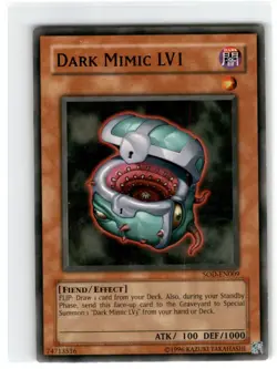 Yu-Gi-Oh! Dark Mimic LV1 Common SOD-EN009 MP Very Good Unlimited - Image 1
