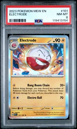 Graded Pokemon Card - 2023 POKEMON MEW EN #101 ELECTRODE HOLO PSA 8 NM-MT - Image 1
