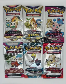 Pokemon Sword & Shield x Scarlet & Violet Era Fun Packs | 3-Card Booster Lot - Image 1
