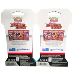 Pokemon TCG 2x Destined Rivals Sleeved Booster Pack Card Lot Bundle SV10 Sealed - Image 2