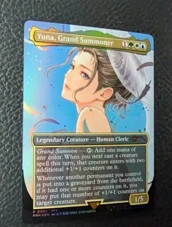 Yuna, Grand Summoner Borderless Foil Promo Magic The Gathering MTG Final fantasy - Image 2
