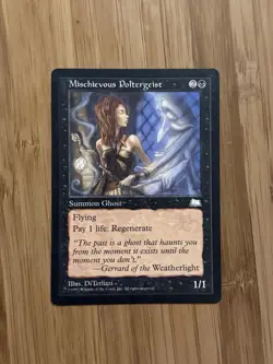 MTG Magic The Gathering Mischievous Poltergeist Weatherlight NM - Image 1
