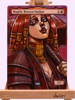 Magda Brazen Outlaw Alter MTG hand painted altered magic the gathering EDH - Image 1