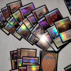 100 Foil Basic Lands Plains island Swamp Mountain Forest Mana Collection MTG - Image 2