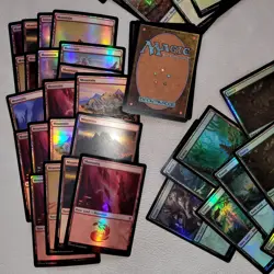 100 Foil Basic Lands Plains island Swamp Mountain Forest Mana Collection MTG - Image 4