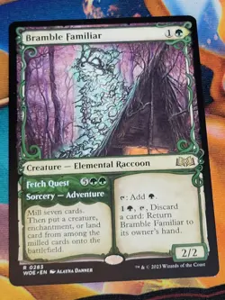 C4525 MAGIC MTG WILDS OF ELDRAINE BRAMBLE FAMILIAR SHOWCASE #0283 NM RARE - Image 1