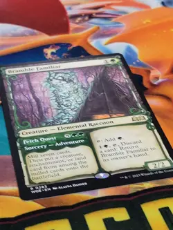 C4525 MAGIC MTG WILDS OF ELDRAINE BRAMBLE FAMILIAR SHOWCASE #0283 NM RARE - Image 2