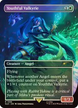 MTG FOIL Youthful Valkyrie Hatsune Miku Secret Lair Borderless - Secret Lair - Image 1