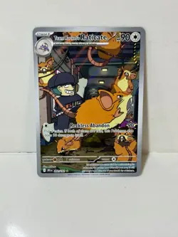 Pokemon Team Rockets Raticate Illustration Sv10: Destined Rivals 202/182 NM - Image 1