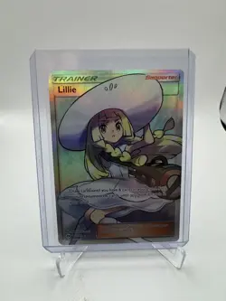 Pokemon TCG Sun & Moon Base Set Full Art Holo Rare Trainer Lillie 147/149 CLEAN - Image 1
