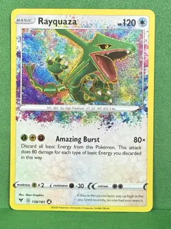 AMAZING RARE Rayquaza 138/185 Vivid Voltage Holo English Pokemon TCG - Image 1