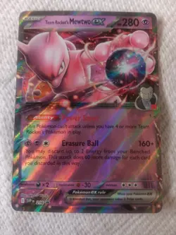 Pokemon TCG Team Rocket's Mewtwo ex SVP 216 Destined Rivals Black Star Promo NM - Image 1