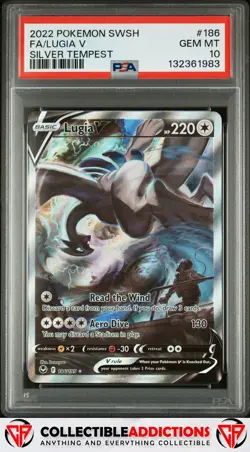 2022 Pokemon Sword & Shield Silver Tempest #186 Lugia V Silver Tempest PSA 10 - Image 1
