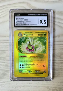 Meganium 18/165 Pokemon Expedition Reverse Holo CGC 9.5 Mint+ Pokemon TCG - Image 1