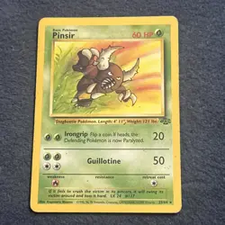 Pokemon TCG Pinsir 25/64 Jungle Rare Non Holo Vintage LP - Image 5