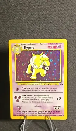 Pokemon TCG Hypno Fossil 8/62 Holo Unlimited Holo Rare MP - Image 1