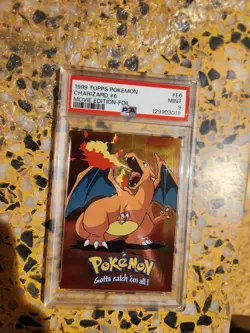 1999 Topps Pokemon 1st Print Blue Label Charizard 6 Movie Edition Foil E6 PSA 9 - Image 2