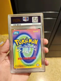 1999 Topps Pokemon 1st Print Blue Label Charizard 6 Movie Edition Foil E6 PSA 9 - Image 5