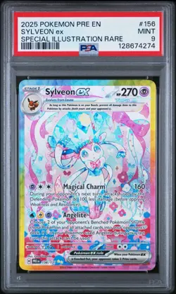 2025 POKEMON PRE SPECIAL ILLUSTRATION RARE #156 SYLVEON EX [PSA9] - Image 1