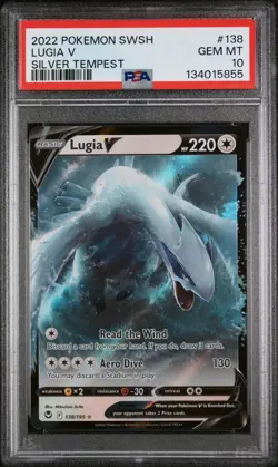 PSA 10 2022 POKEMON SWORD & SHIELD SILVER TEMPEST #138 LUGIA V - Image 1