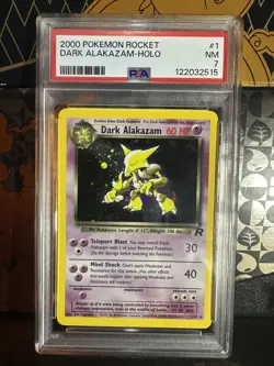 PSA 7 2000 Pokemon Team Rocket Dark Alakazam Holo 01/42 Near Mint Pokemon TCG - Image 1